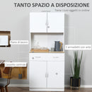 Mobile da Cucina Credenza 80x40x180 cm in Legno Bianco
