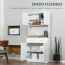 Mobile da Cucina Credenza 80x40x180 cm in Legno Bianco