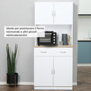 Mobile da Cucina Credenza 80x40x180 cm in Legno Bianco