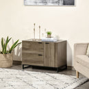 Mobile Credenza 2 Cassetti 1 Anta 80x41,5x58 cm in Legno e Metallo