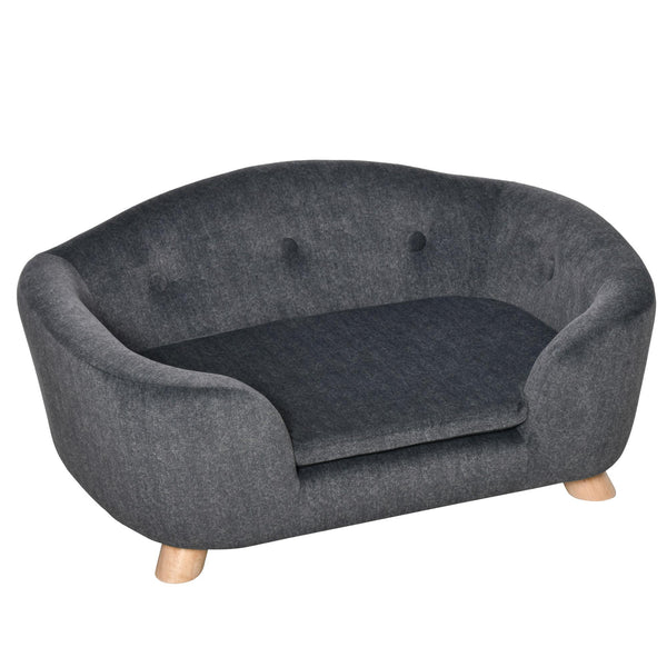 acquista Canapé pour chiens et chats rembourré 70x47x30 cm en peluche gris anthracite