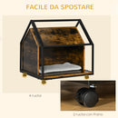 Cuccia per Gatti 60x50x60,5 cm in Legno e Acciaio Marrone Rustico