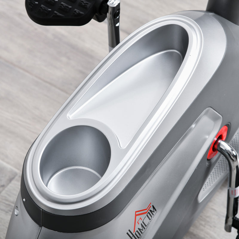 Cyclette Orizzontale 121,5-136x62,5x98 cm in Acciaio e ABS Grigia