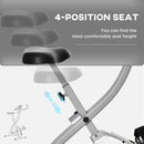 Cyclette Magnetica Pieghevole 86x47x112 cm 8 Livelli in Acciaio e ABS Argento e Nera