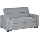 Divano Letto 2 Posti 154x87x89 cm in Tessuto Grigio