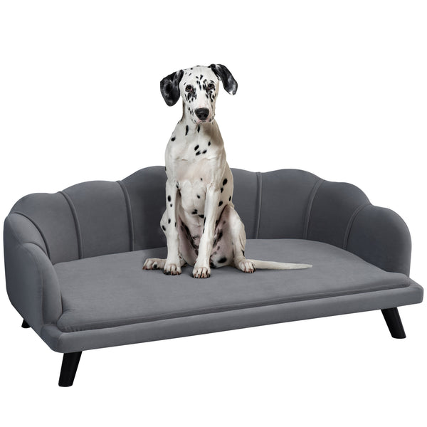 sconto Canapé pour Chiens Moyens-Grands 98,5x60,5Px35 cm en tissu Gris