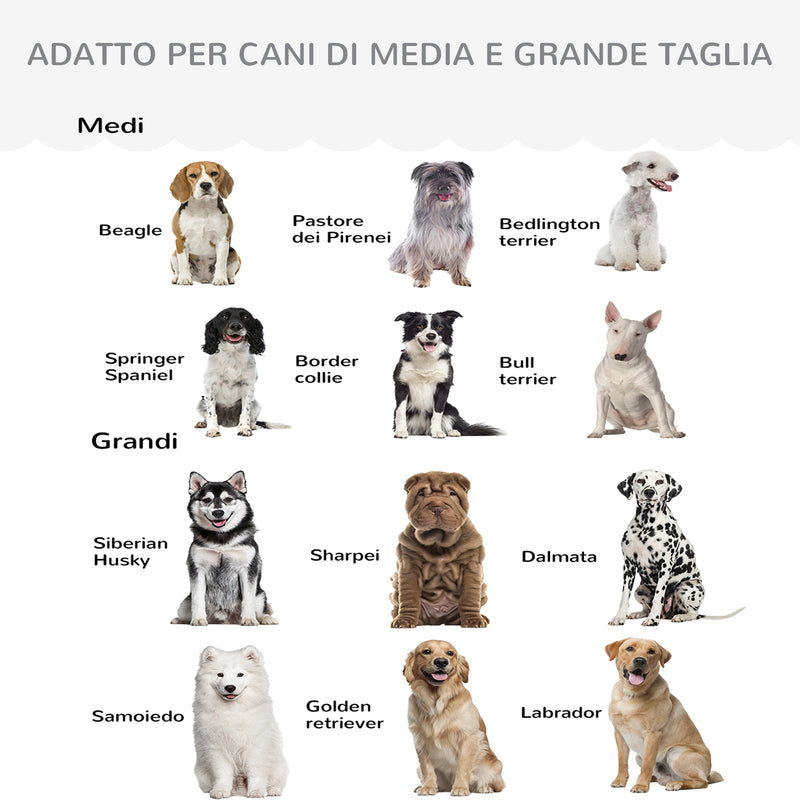 Divano per Cani Taglia Medio-Grande 98,5x60,5Px35 cm in tessuto Grigio