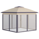 Gazebo da Giardino 330x330x288 cm con Zanzariera Beige