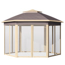 Gazebo da Giardino 405x340x285 cm con Zanzariera Beige