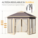 Gazebo da Giardino 405x340x285 cm con Zanzariera Beige