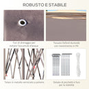 Gazebo da Giardino 405x340x285 cm con Zanzariera Beige