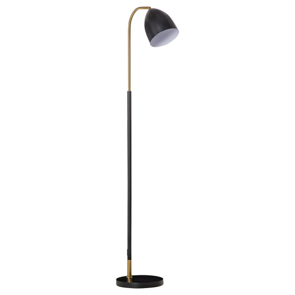 Lampadaire Arc 43x28x160 cm E27 Abat-jour Ajustable Noir et Doré acquista