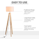 Lampada da Terra 45x45x147 cm E27 Paralume in Tessuto Bianco