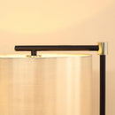 Lampada da Terra 48x32x152 cm E27 Paralume in Tessuto Oro e Nero