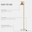 Lampada da Terra 31x26x153 cm E27 Paralume Regolabile 350° Oro