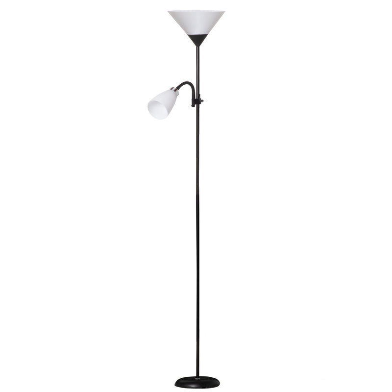 Lampada da Terra 42x24x178 cm 2 Paralumi E14 E27 Nera