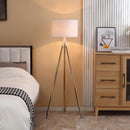 Lampada da Terra 53x53x144 cm E27 Paralume in Tessuto Bianco e Oro