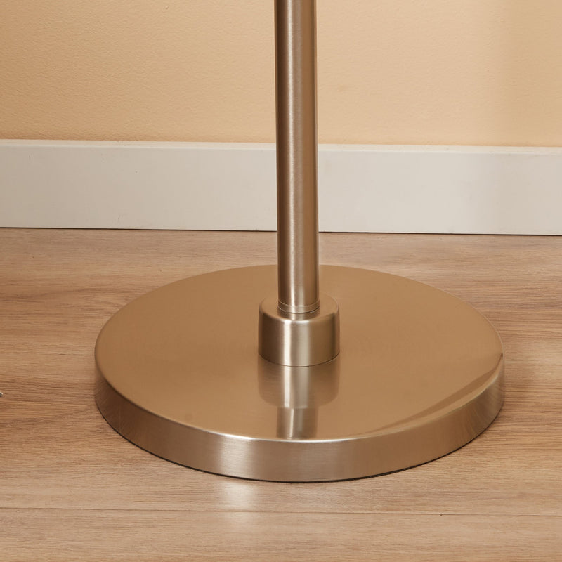 Lampada da Terra 65x33x158 cm E27 Paralume in Tessuto Bianco