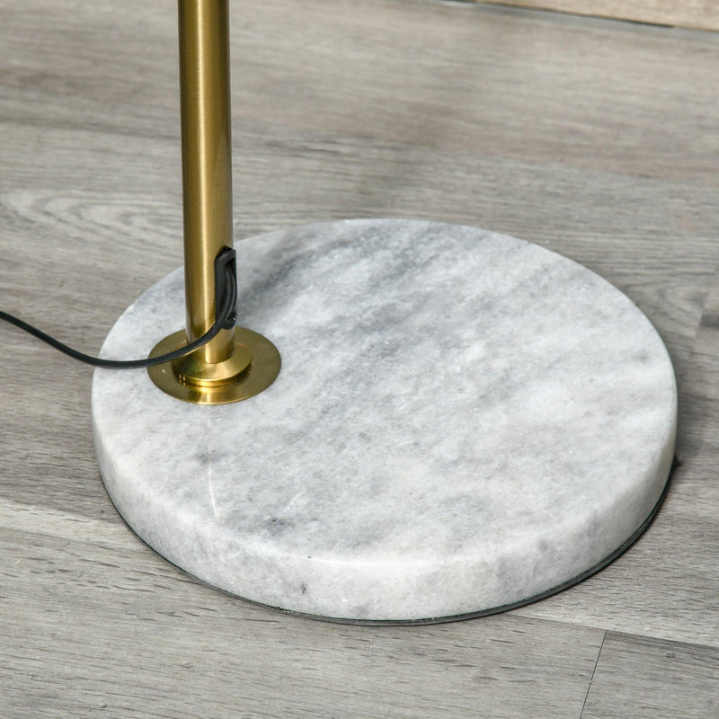 Lampada da Terra 50x25x160 cm E27 Paralume in Vetro Nero e Oro