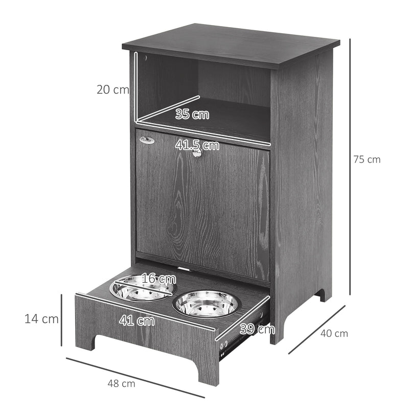 Mobile Multiuso per Cani e Gatti 48x40x75 cm in Legno Grigio