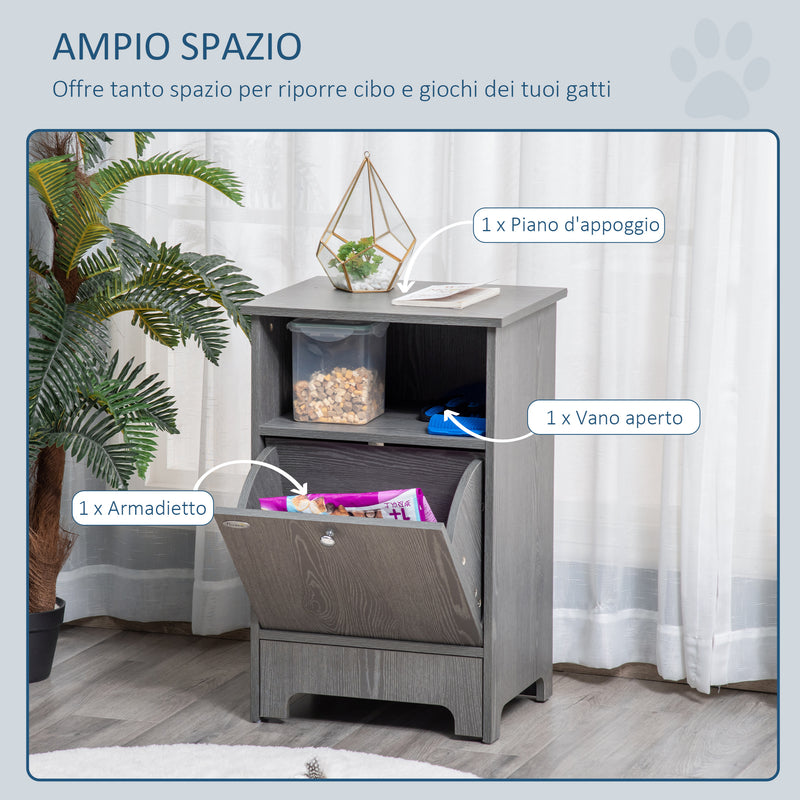 Mobile Multiuso per Cani e Gatti 48x40x75 cm in Legno Grigio