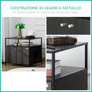Mobile Lettiera per Gatti 70x55x65,5 cm in Legno e Acciaio Nera
