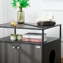 Mobile Lettiera per Gatti 70x55x65,5 cm in Legno e Acciaio Nera