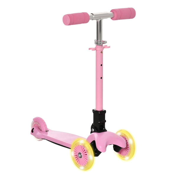 Trottinette Pliante 3 Roues pour Enfants 54,7x32,5x59-69 cm en Métal et Aluminium Rose acquista