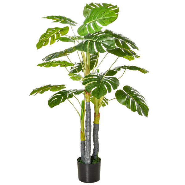 sconto Plante Artificielle Monstera H120 cm avec Pot Vert