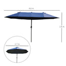 Ombrellone da Giardino Doppio 460x270x240 cm in Acciaio e Poliestere Blu