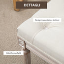 Panca Fondo Letto Imbottita 80x40x41 cm in Legno Ottomana Beige