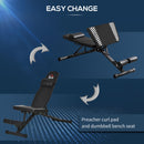 Panca Pesi Pieghevole 88x55x28 cm con Seduta Reclinabile  Nera