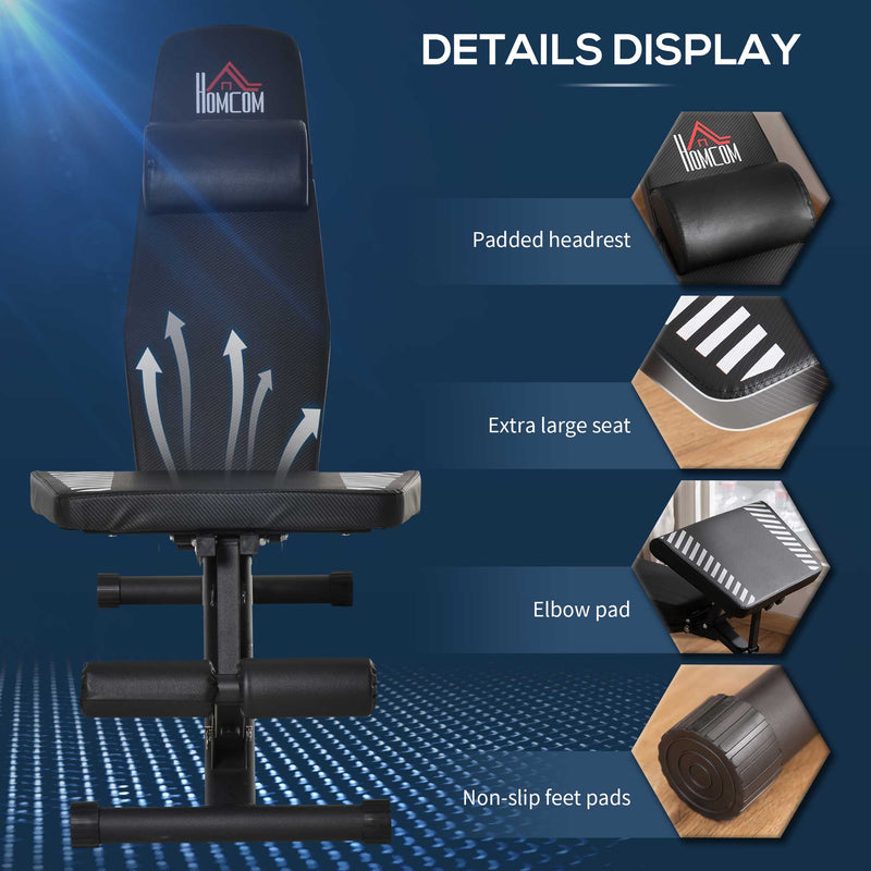 Panca Pesi Pieghevole 88x55x28 cm con Seduta Reclinabile  Nera