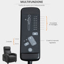 Poltrona Relax Massaggiante 68x88x98 cm con Telecomando in Similpelle Grigio