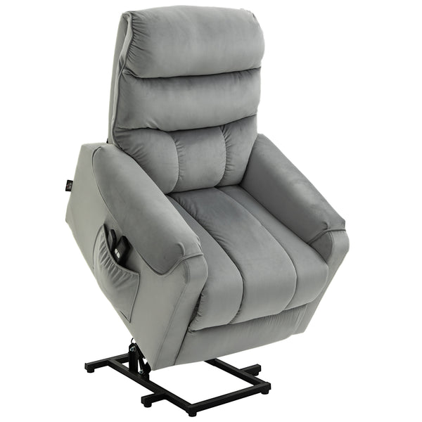 prezzo Fauteuil Releveur Electrique 1 Moteur 79x97x103 cm en Polyester Effet Velours Gris