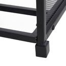 Portalegna per Camino con 4 Attrezzi 39x39x68 cm in Metallo Nero