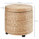 Pouf Contenitore Tondo Ø43x43 cm in Rattan Khaki