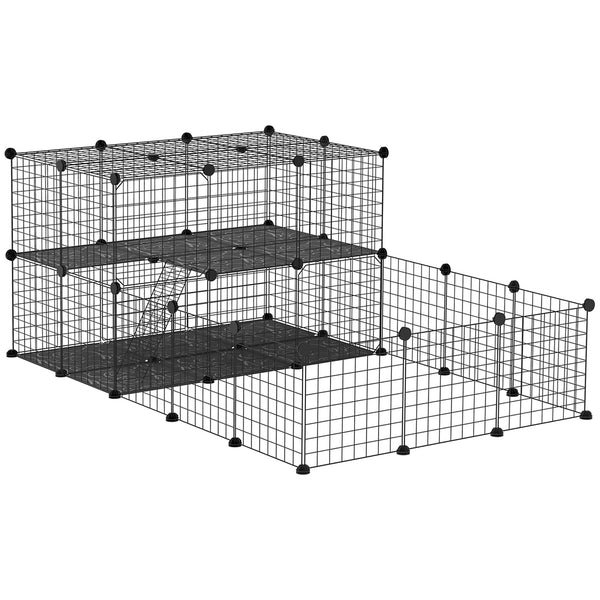 Cage Lapin Modulable 175x105x70 cm en Métal Noir sconto