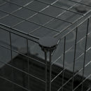 Gabbia per Conigli Modulabile 175x105x70 cm in Metallo Nero