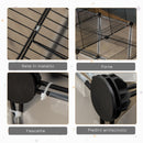 Gabbia per Criceti e Roditori Modulabile 140x70x45 cm in Resina e Acciaio Nero e Trasparente