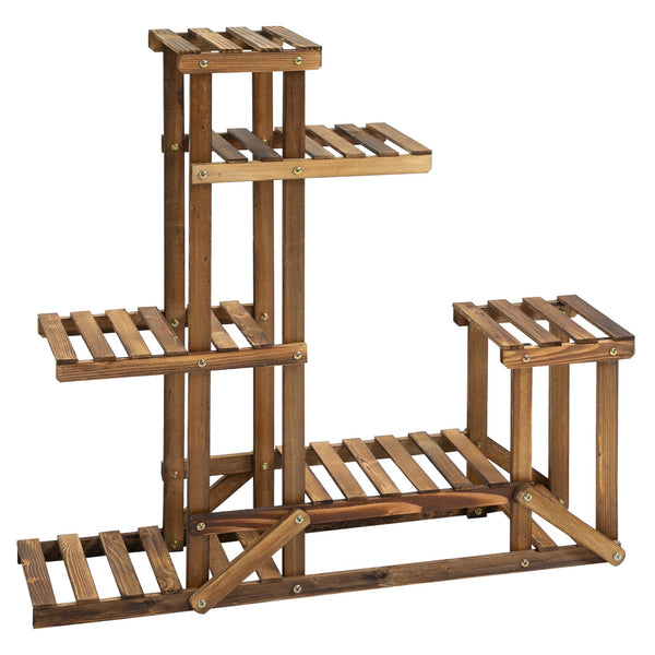acquista Étagère pour pots de fleurs à 6 niveaux 98x28x96,5 cm en bois de sapin