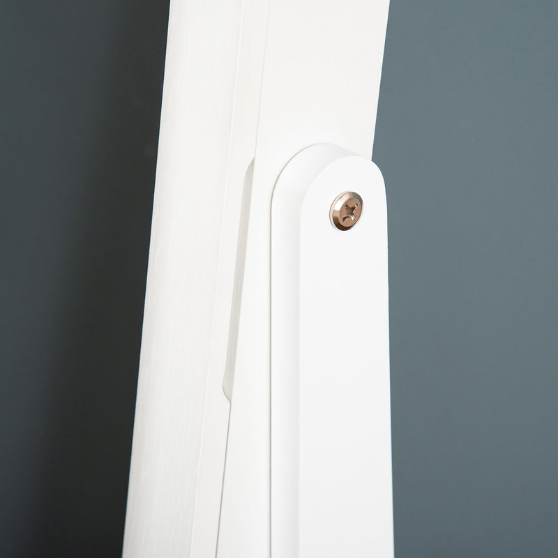 Armadio Portagioie a Specchio 35,5x30x142,5 cm Inclinazione Regolabile Bianco