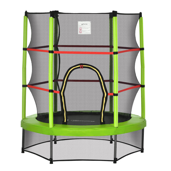 Trampoline Trampoline pour Enfants Ø140x160 cm en Métal Vert et Noir sconto
