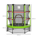 Trampolino Tappeto Elastico per Bambini Ø140x160 cm in Metallo Verde e Nero