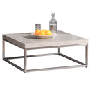 Tavolino Basso da Caffè 80x80x34 cm in Acciaio e MDF Grigio