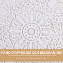 Tavolino Basso Ø40x40,5 cm in Legno e MDF Bianco