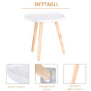 Tavolino Basso Ø40x40,5 cm in Legno e MDF Bianco