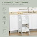 Torre Montessoriana per Bambini 40x50x90 cm Altezza Regolabile in MDF Bianca