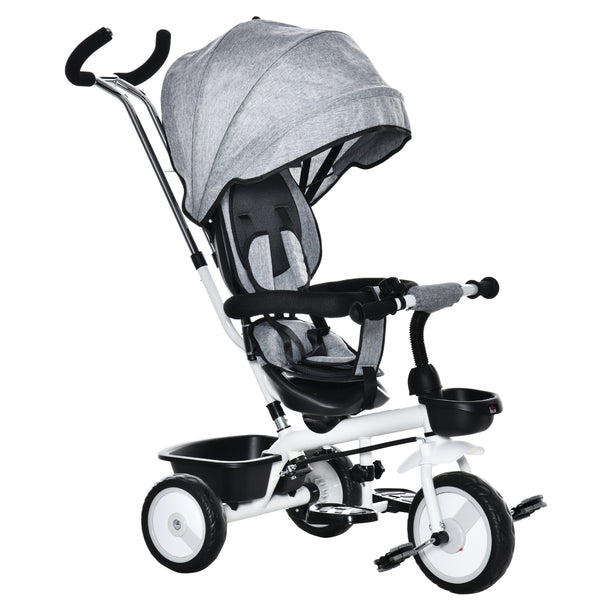 acquista Poussette tricycle 100x48x106 cm avec siège pivotant à 360° Gris