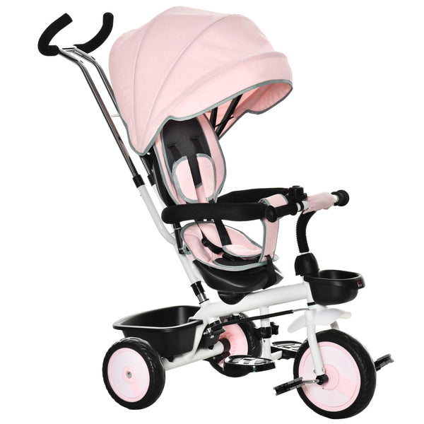 Poussette Tricycle 100x48x106 cm avec Siège Rotatif à 360° Rose acquista